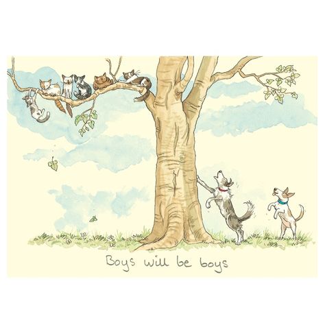 Two Bad Mice, Barking Up The Wrong Tree, Hare Painting, Anita Jeram, Boys Will Be Boys, 강아지 그림, Tree Illustration, Love Illustration, Dog Illustration