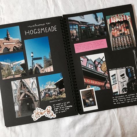 some universal pages 🌎🌍🌏 . . . #universalstudios #florida #universalstudiosorlando #wizardingworldofharrypotter #hogsmeade #hogwarts… Boyfriend Scrapbook, Couple Scrapbook, Friend Scrapbook, Diy Photo Book, Travel Journal Scrapbook, Diy Travel Journal, Travel Album, Scrapbook Gift, Scrapbook Book