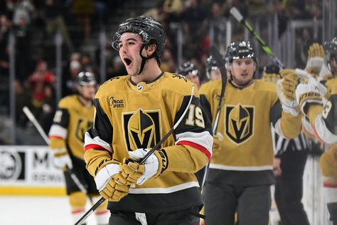 Brendan Brisson's first NHL goal helped him beat his onetime babysitter: Sidney Crosby Brendan Brisson, Sidney Crosby Nathan Mackinnon, Las Vegas Hockey, Sidney Crosby Stanley Cup, Las Vegas Golden Knights, Nhl Vegas Golden Knights, Nhl Games, Sidney Crosby, Vegas Golden Knights