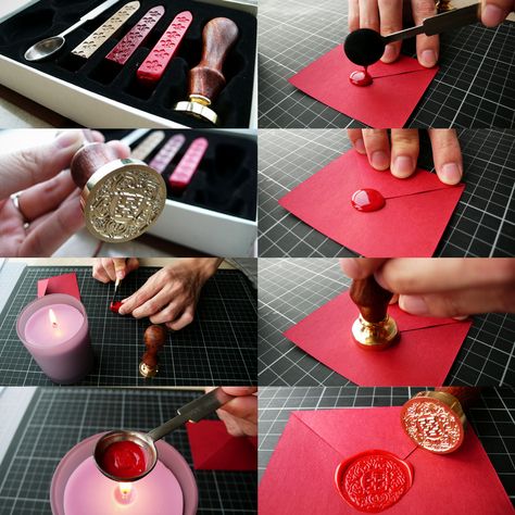 Wedding Invitation Card Wax Seal. Wedding Card Craft, Wax Seal Initials, Cards Cake, Christmas Wedding Invitations, Trendy Wedding Invitations, Double Happiness, Seal Design, Wax Stamp, Wedding Crafts