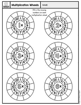 Teaching Multiplication Facts, Multiplication Wheel, Learning Multiplication Facts, Math Division Worksheets, Multiplication Facts Worksheets, Learning Multiplication, Multiplication Activities, 3rd Grade Math Worksheets, Teaching Multiplication