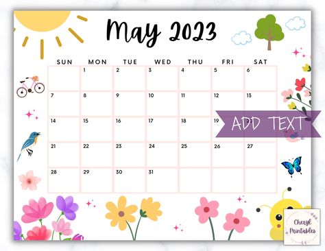 EDITABLE May 2023 Calendar, Printable Wall Calendar 2023, Cute Calendar for May, Monthly Classroom Calendar, Cute Family Calendar, fillable by cherylprintables on Etsy Cute May Calendar 2024, May Whiteboard Calendar, May Calendar Ideas, May Calendar 2024, 2023 Cute Calendar, Calendar 2023 Cute, Whiteboard Ideas, Wall Calendar 2023, 2023 Calendar Printable