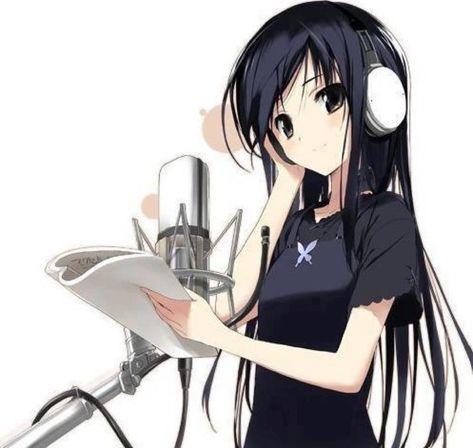 ✮ ANIME ART ✮ music. . .headphones. . .singer. . .microphone. . .cute. . .kawaii. . .singing Anime Boy With Headphones, Girl Singing, Yoruichi Shihouin, Accel World, Girl With Headphones, Wallpaper Hp, A Silent Voice, Anime People, Old Anime