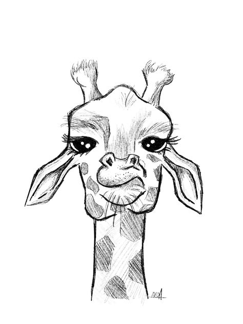 Safari Clipart, Giraffe Drawing, Weird Drawings, Giraffe Art, Handmade Journals, Face Drawing, Animal Drawings, Art Tutorials, Easy Drawings