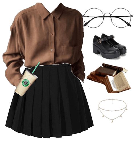 Modernised Dark academia Outfit | ShopLook Dark Academia Aesthetic Outfit, Academia Aesthetic Outfit, Dark Academia Outfits, Nerd Outfits, Dark Academia Outfit, Dark Academia Clothes, Academia Clothes, Academia Outfits, Academia Style