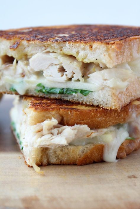 Chicken Apple Brie, Chicken Brie, Grown Up Grilled Cheese, Honey Mustard Chicken Wings, Apple Brie, Honey Dijon Dressing, Brie Sandwich, Weekday Lunches, Apple Sandwich