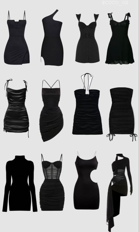 Black Dress Ideas Party, Night Event Outfit Ideas Classy, Baddie Dresses Night, J-pop Dress To Impress, Dresses Names, 90s Model Style, Cute Dance Dresses, After Party Outfit, Best Black Outfits