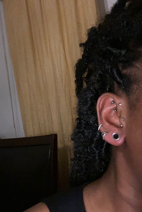 Now at a size 2g tunnel🤩 2g Ear Stretch, Ear Stretching, Stretched Ears, Stretching, Ear Cuff, Piercings, Diamond Earrings, Cuff