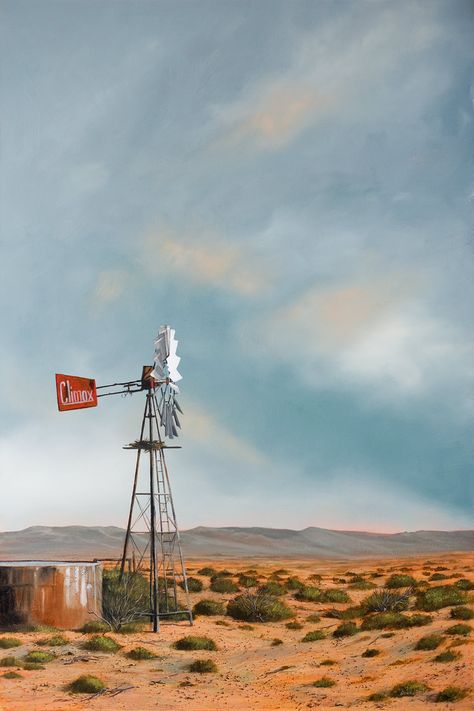 Farm Windmill, Old Windmills, South African Art, Prints On Canvas, South African Artists, African Artists, African Decor, Pictures To Paint, Landscape Photos