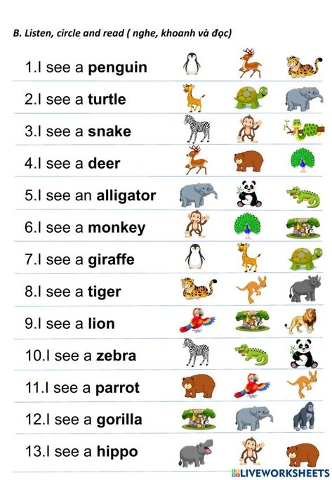 At The Zoo Worksheets, Zoo Animals Worksheet, Zoo Worksheets, Animal Worksheets, In The Zoo, The Zoo, Zoo Animals, Zebras, Learn English