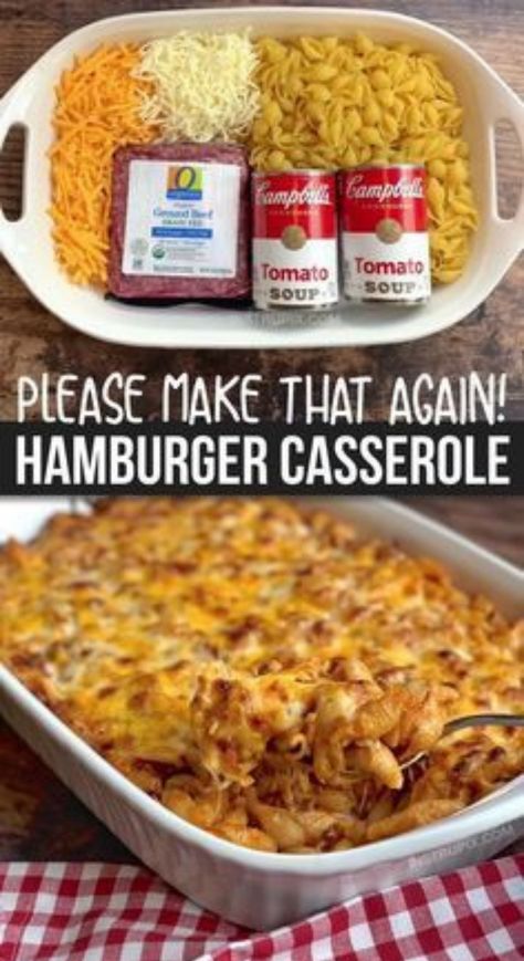 Easy Hamburger Casserole, Hamburger Casseroles Recipes, Recipes For The Family, Quick And Easy Dinner Recipes, Ground Beef Recipes Healthy, Hamburger Casserole, Easy Hamburger, Ground Beef Recipes Easy, Ground Beef Recipes For Dinner