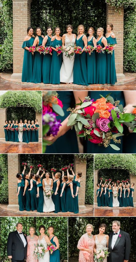 Navy Teal Wedding, Wedding Ideas Bridesmaids Dresses, Teal Wedding Theme, Dark Teal Weddings, Harley Wedding, Galveston Wedding, Wedding Teal, Cheers To, Ideas Aniversario