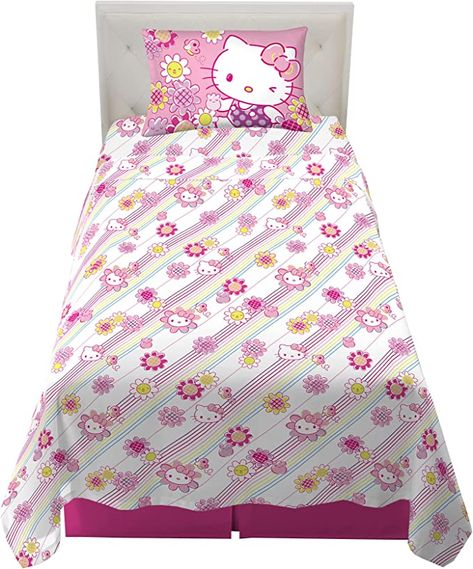 Amazon.com: Franco Kids Bedding Super Soft Microfiber Sheet Set, Twin, Hello Kitty : Home & Kitchen Hello Kitty Bed Sheets, Hello Kitty Home, Bed Cover Set, Hello Kitty Pillow, Hello Kitty Bedroom, Hello Kitty Bed, Hello Kitty Design, Bed Cover Sets, Animated Cartoon Characters