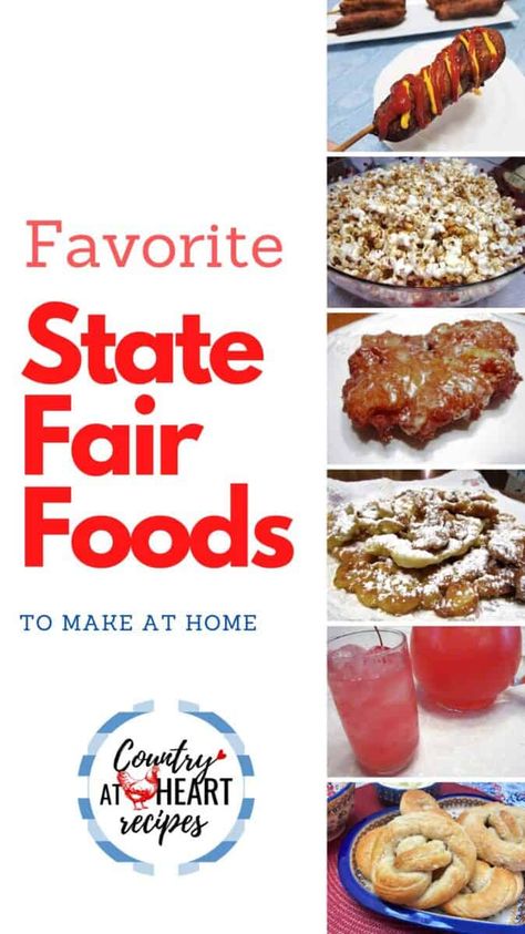 Carnival Eats Recipes, 4th July Food, Fair Foods, Corndog Recipe, State Fair Food, Fruit Pies, Heart Recipes, Carnival Food, Fair Food