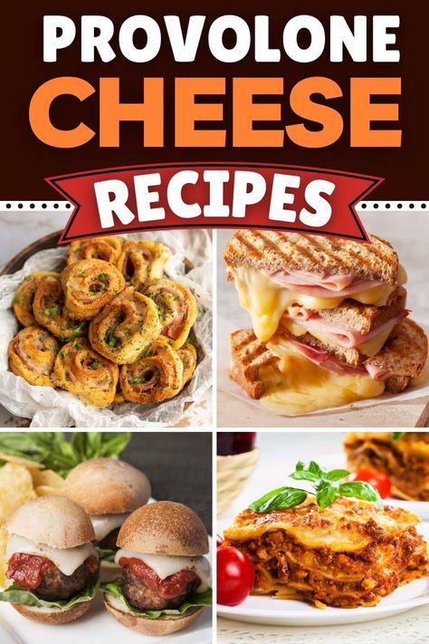 You really can't go wrong with these provolone cheese recipes! From grilled cheese to pasta to sandwiches, the mild flavor of provolone is hard to beat. Pasta With Provolone Cheese, Fried Provolone Cheese, Smoked Provolone Recipes, Provel Cheese Recipes, Recipes Using Sliced Provolone Cheese, Provolone Lasagna, Provolone Cheese Crisps, Recipes Using Provolone Cheese, Recipes With Provolone