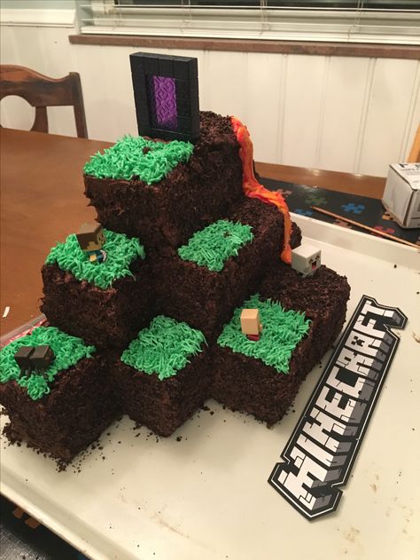 Minecraft cake overworld and nether Minecraft Nether Cake, Minecraft 8, Minecraft Bday, Minecraft Birthday Cake, Minecraft Birthday Party, Minecraft Cake, Minecraft Birthday, Minecraft Party, Cake Images