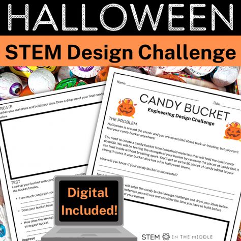 Fall STEM Activities for Middle School - STEM in the Middle Halloween Stem Middle School, October Stem Activities Middle School, Halloween Stem Activities Middle School, Fall Stem Challenges, Stem Activities Middle School, Activities Middle School, Fall Stem Activities, Halloween Stem Activities, Engineering Design Challenge