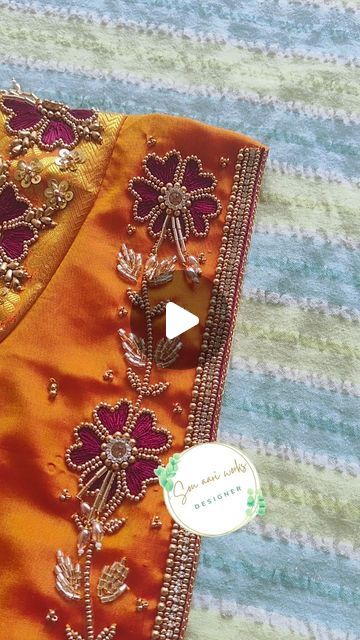 Aari Thread Work, Aari Work Blouse, Aari Embroidery, Blouse Hand Designs, Thread Work, Work Blouse, Blouse Styles, Hand Designs, Blouse Designs