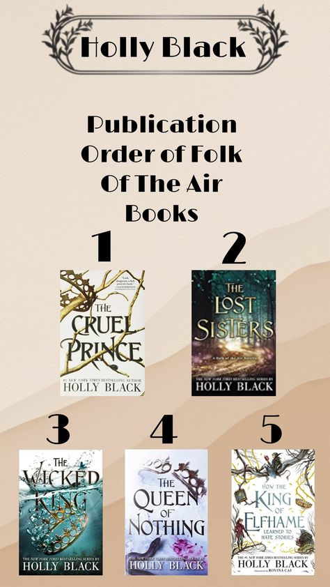 #holly black #books #read #hobby #reading order #the cruel prince #the lost sisters #the wicked king #the queen of nothing #folk of the air Holly Black Books Fan Art, The Folk Of The Air Book Cover, Book Series In Order, Tithe Holly Black Book, Cruel Prince Series In Order, The Cruel Prince Holly Black Book, Spiderwick Chronicles, Folk Of The Air, Holly Black Books