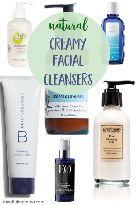 Your skin will love these creamy facial cleansers and cleansing milks made with natural, non-toxic ingredients. A great addition to your natural skin care routine - especially for those with dry or aging skin. #nontoxic #beauty #naturalproducts #greenbeauty #beautycounter via @MindfulMomma Natural Facial Cleanser, Nontoxic Beauty, Natural Beauty Treatments, Skin Care Routine For 20s, Natural Cleanser, Cleansing Milk, Facial Cleansers, Natural Exfoliant, Juice Beauty