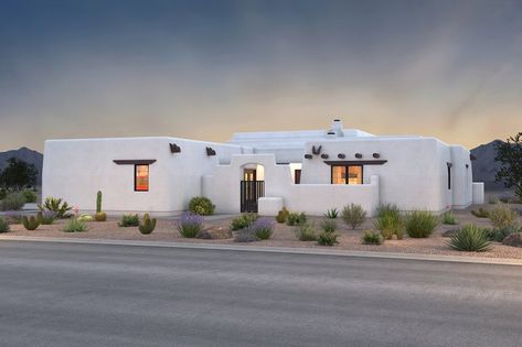 Arizona Homes Exterior, Modern Adobe House Exterior, Southwestern Architecture, New Mexico Style Home, Desert Home Exterior, Pueblo Style House, Modern Adobe House, Spanish Style Homes Plans, Adobe House Plans