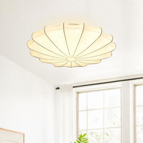 Modern Flush Mount Ceiling Light, Mid Century Ceiling, Silk Lampshade, Modern Flush Mount, Semi Flush Ceiling Lights, Light Fixtures Flush Mount, Semi Flush Mount Lighting, Modern Ceiling, Modern Ceiling Light