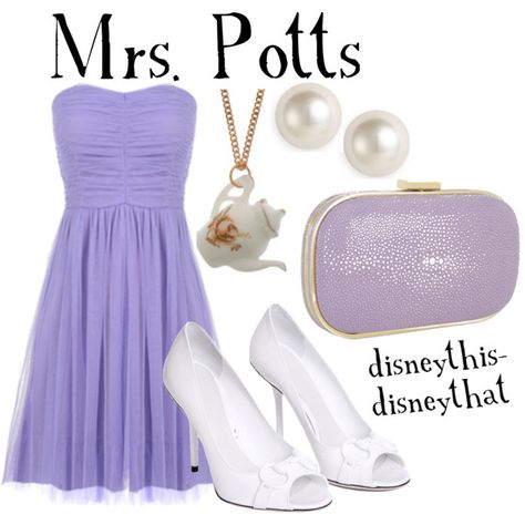 TheBeautyAndTheBeast: Mrs. Potts Belle Inspired Outfits, Princess Inspired Outfits, Mrs Potts, Disney Dress Up, Disney Inspired Fashion, Nerd Fashion, Character Inspired Outfits, Disney Bound Outfits, Disney Inspired Outfits