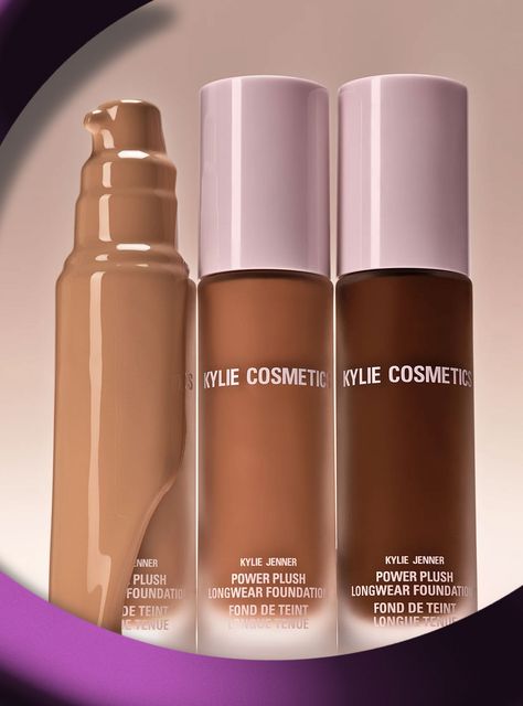 Kylie Cosmetics’ First Foundation Is Here — & Fans Are Already In Love #refinery29 Skin Breaking Out, Kylie Baby, Peach Lips, Luminous Silk Foundation, Grape Soda, Flawless Makeup Application, Kylie Cosmetic, Makeup Game, Concealer Brush