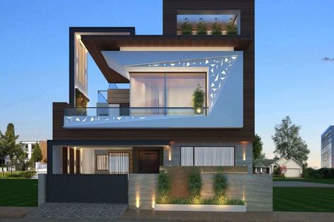 Home Designs Exterior, Modern Exterior House, House Simple, Dark Wood Floors, Modern Exterior House Designs, Duplex House Design, Elevation Design, Duplex House, Trendy Bathroom