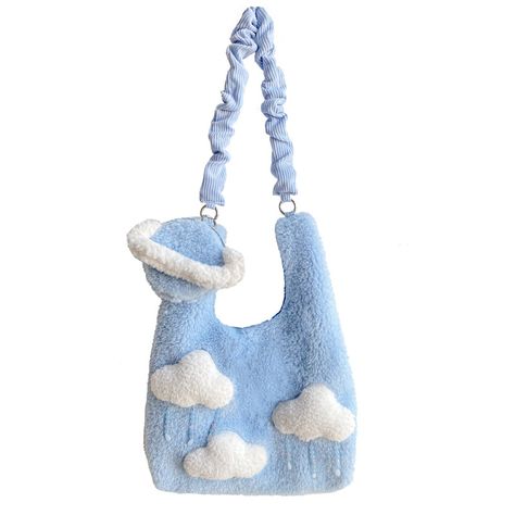 Cute Cloud, Cloud Bag, Cream Bags, Plush Bags, Handbag Outfit, Women Crossbody Bag, Blue Clouds, Bag Chain, Pearl Chain