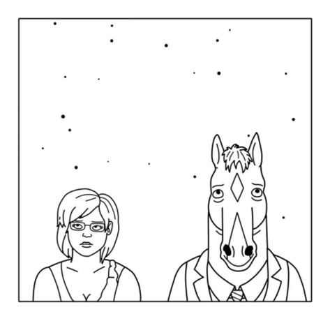 How To Draw Bojack Horseman, Diane Tattoo Bojack, Bojack Horseman And Diane, Bojack Horseman Painting Ideas, Bojack Horseman Drawing Easy, Bojack Horseman Tattoo Diane, Bojack Horseman Coloring Pages, Bojack Horseman Sketch, Diane Nguyen Tattoo