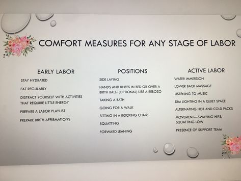 Stages Of Labor Chart, Postpartum Doula Business, Breastfeeding Basket, Midwife Assistant, Birth Advice, Labor Prep, Labor Tips, Midwifery Student, Doula Care