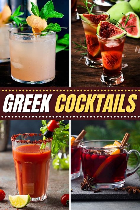 Take a trip to Greece with these traditional Greek cocktails. From mulled wine to a doctor cocktail to a Greek tiger, these exotic drinks are sure to please. Greek Cocktails, Popular Alcoholic Drinks, Mocktail Bar, Ginger Cocktails, Greek Dinners, Sweet Red Wines, Trip To Greece, Alcholic Drinks, Dinner Club