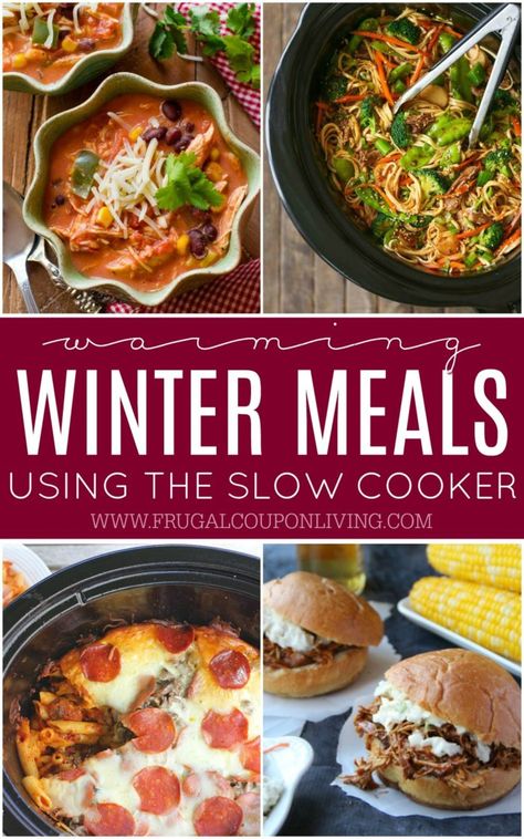 Need some warmth this cool season? We have some of the best Warming Winter Meals Using the Slow Cooker for your family! Easy, quick, perfect | Details on Frugal Coupon Living #recipes #hotrecipes #winter #fall #winterrecipes #fallrecipes #hotmeals #slowcooker #crockpot #slowcookerrecipes #crockpotrecipes Healthy Crockpot Freezer Meals, Crockpot Freezer Meals, Freezer Prep, Freezer Crockpot Meals Healthy, Healhty Meals, Dinner Crockpot, Winter Meals, Winter Dinner, Healthy Comfort Food