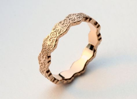 Lace Wedding Band, Gold Art Deco Ring, Art Deco Rings, Rose Gold Lace, Deco Wedding Ring, Art Deco Wedding Ring, Rose Gold Art, Art Deco Wedding Band, Wedding Band Designs