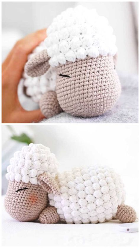 Amigurumi Little Sheeps Free Pattern Crochet Sheep Free Pattern, Free Crochet Amigurumi Patterns, Knitted Doll Patterns, Crochet Leaf Patterns, Crochet Sheep, Crochet Leaves, Cute Sheep, Free Amigurumi Patterns, Crochet Tutorials