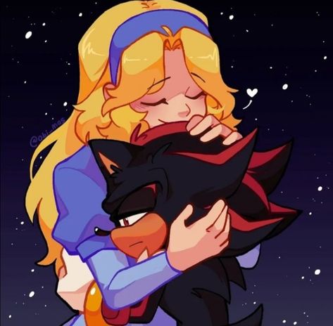 Maria And Shadow, Shadow And Maria, Shadow Sonic, Sonic Fan Characters, Blue Hedgehog, Sonic Franchise, Hedgehog Art, Shadow Art, Sonic And Shadow