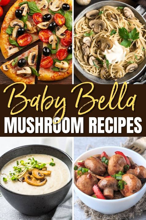 These baby bella mushroom recipes are so full of flavor! From soup to quesadillas to pasta, you'll flip for these tasty dishes. Portabella Mushroom Soup Recipes, Baby Portobello Mushroom Recipes, Mushroom Dinner Recipes Vegetarian, Mushroom Main Dish, Baby Portabella Mushroom Recipes, Crimini Mushroom Recipes, Crimini Mushrooms Recipes, Bella Mushroom Recipes, Baby Bella Mushroom Recipes