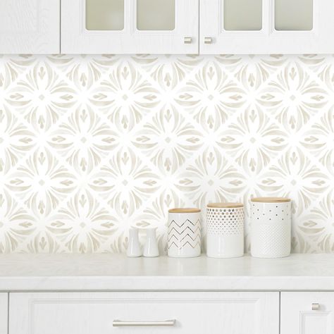 PRICES MAY VARY. 【Size and Materials】：Geometric Wallpaper, Each Roll is 17.3" x393" / 47.4 sq.ft (44 cm x 1000 cm). Matte beige and white wallpaper, Upgraded PVC material for Long-Lasting Waterproof and Easy to clean 【Self-Adhesive and Removable】：The modern peel and stick wallpaper comes with its own glue on the back, strong adhesive. 4-layer printing technology, thicker than ordinary wallpaper 【Easy to match up】：Boho peel and stick wallpaper has a regular rhombus pattern to ensure perfect align Wallpaper Kitchen Cabinets, Wallpaper For Bathroom, Wallpaper Kitchen, Wallpaper Boho, Bedroom Wallpaper, Wallpaper Peel And Stick, Contact Paper, Modern Wallpaper, Geometric Wallpaper