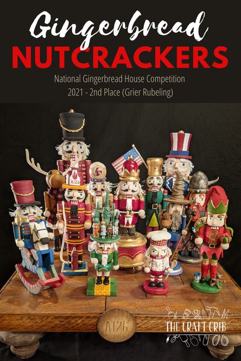 Read all about how Grier Rubeling made her 2nd place winning entry at the National Gingerbread House Competition in 2021 - "Gingerbread Nutcrackers" Themed Gingerbread House, Nutcracker Gingerbread, Gingerbread Nutcracker, Gingerbread House Competition, Plant Centerpieces, Toddler Projects, Pies Art, Grove Park Inn, Gingerbread House Designs