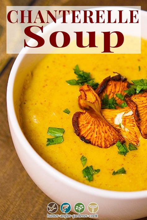 Chanterelle Recipes, Agnes Sorel, Mushroom World, Lobster Soup, Wild Mushroom Recipes, Chanterelle Mushrooms, Lithuanian Recipes, Bisque Recipe, Mushroom Soup Recipes