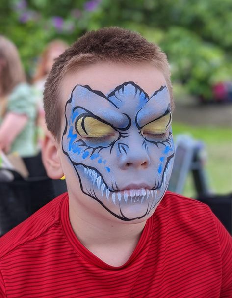 Raptor Face Paint, Velociraptor Face Paint, Godzilla Face Paint, Dinosaur Makeup Kids, Trex Face Paint, Dino Face Paint Easy, Dinosaur Makeup Women, Dinosaur Face Paint Easy, Tinkerbell Face Paint