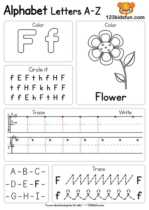 Preschool Letters Worksheets, Printable Preschool Worksheets Alphabet, Prek Letter F Worksheets, Letter Ff Activities Preschool, Letter I Free Printables, Preschool Letter F Worksheets, 123kidsfun.com Alphabet Letters A-z, Letter F Worksheets For Preschool Free, The Letter F Activities For Preschool