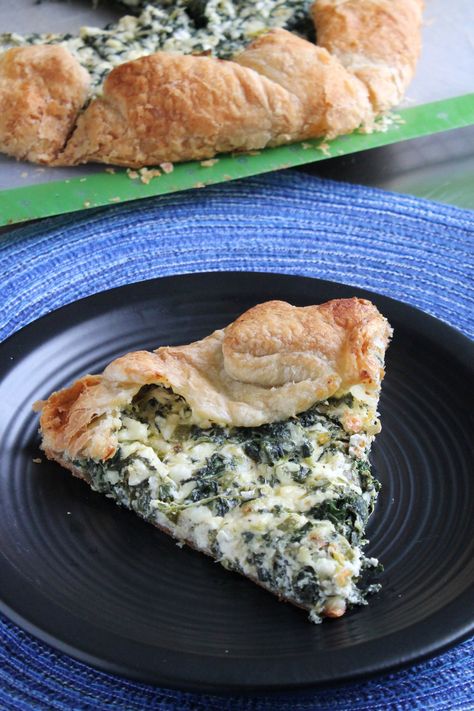 Rustic Spanakopita | The Spiffy Cookie Spanakopita Recipe, Puff Pastry Crust, Thanksgiving 2022, Greek Seasoning, Pastry Crust, Phyllo Dough, Frozen Puff Pastry, Flaky Crust, Spinach And Cheese