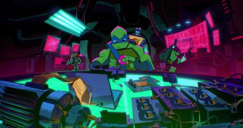 Rottmnt Lair Background, Rottmnt Background Scenes, Rottmnt Lair, Rottmnt Visuals, Rottmnt Au, Interesting Angles, Rottmnt Leo, Ninja Turtles Funny, Teenage Mutant Ninja Turtles Artwork