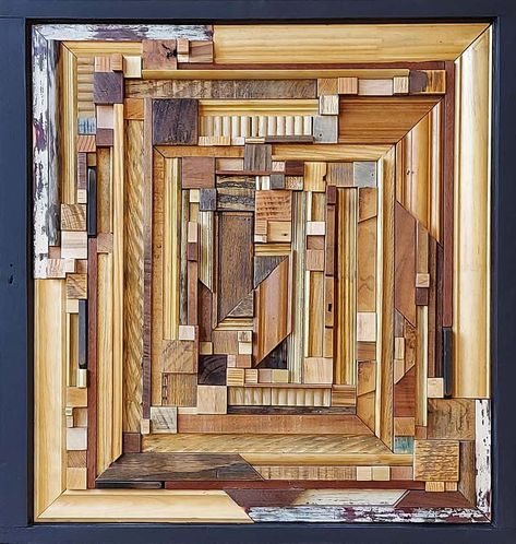 Heather Patterson - Opposite Sides, Abstract Painting For Sale at 1stDibs Antique Window Frames, Wood Wall Sculpture, Wood Mosaic, Wood Artist, Wood Puzzles, Window Frame, Geometric Wall, Wood Sculpture, Diy Wood Projects