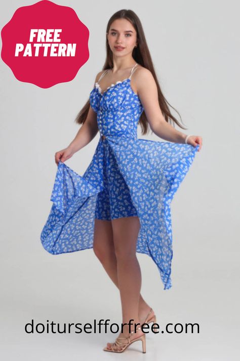 Discover an extensive collection of complimentary sewing patterns sourced globally at doiturselfforfree.com. Craft exquisite items for individuals of all ages, including children, babies, men, women, and even home decor—all at no cost. Access these free patterns conveniently in PDF format. Summer Dress Patterns Free, Shorts Pattern Free, Blouse And Shorts, Comfortable Summer Outfits, Free Pdf Sewing Patterns, Sewing Machine Basics, Summer Dress Patterns, Shorts Pattern, Summer Sewing