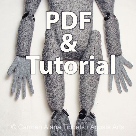 In this tutorial, I share my methods and advice for choosing and stitching all types of fabric, sewing and stuffing the doll body and putting all the parts together to make a stunning work of fiber art. I also share a list of my favorite doll-making and costume design resources. You will be guided through every step with detailed instructions and clear, full-color photos. Making an art-doll may seem be daunting - but it shouldn't be! With this pattern, you have lots of tips and techniques to help you be a success. This body is the foundation for all bird art doll patterns sold by Agosia Arts. The cloth body features button joints at the hips, shoulders, elbows and knees. The hands are wired. The body is sized to work with any of my bird/jacket patterns; the completed doll will be approxima Diy Art Doll, Diy Art Dolls, Needle Sculpting, Doll Hands, Art Doll Tutorial, Hands Tutorial, Fabric Art Doll, Body Tutorial, Fabric Sewing Patterns