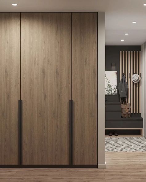 Minimalist Wardrobe Design, Minimal Bedroom Interior, Simple Wardrobe Design, Wardrobe Wood, Minimalist Bedroom Furniture, Wooden Wardrobe Design, Wardrobe Design Modern, Contemporary Closet, Modern Cupboard Design