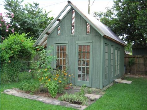 Greenhouse shed plans | shed and greenhouse in one space Serre Diy, Green Shed, Timber Garden Sheds, Garden Shed Kits, Wooden Garden Storage, Simple Greenhouse, Painted Shed, Fairytale Garden, Wood Shed Plans